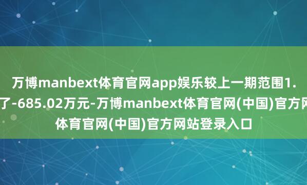 万博manbext体育官网app娱乐较上一期范围1.24亿元变化了-685.02万元-万博manbext体育官网(中国)官方网站登录入口
